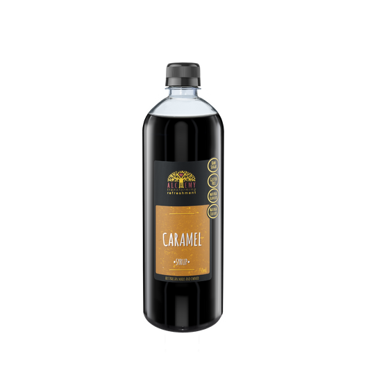 Bottle of caramel syrup