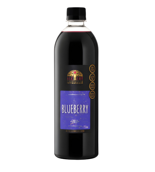 Bottle of blueberry syrup 