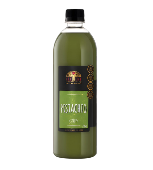 Bottle of pistachio syrup 