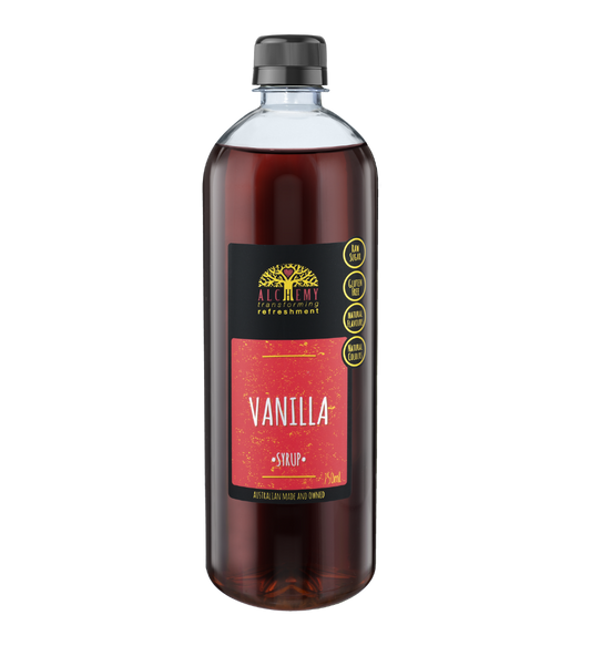 Bottle of vanilla syrup front 